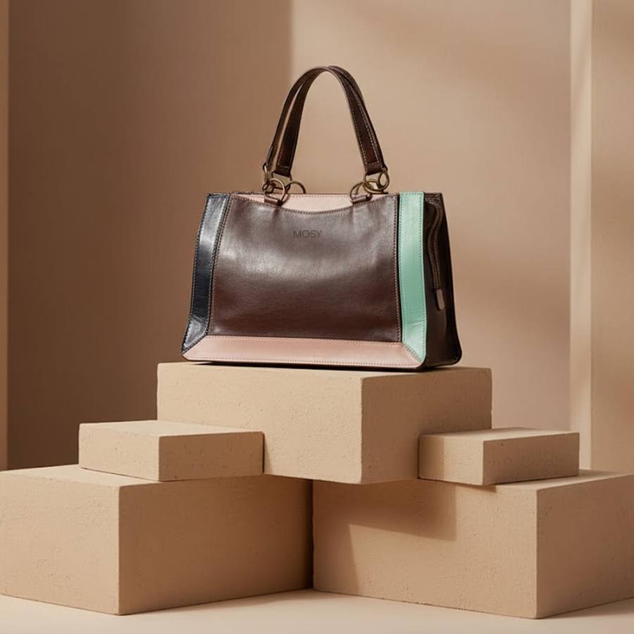 Palettegrain Leather Shoulder Bag